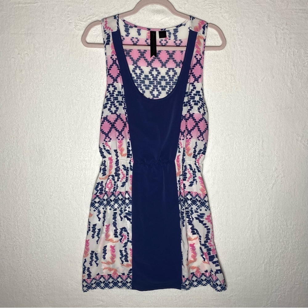 Petticoat Alley Womens Multicolor Vneck  Dress‎ Size Large Artsy Geometric